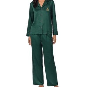 Green Satin Pajama Set
